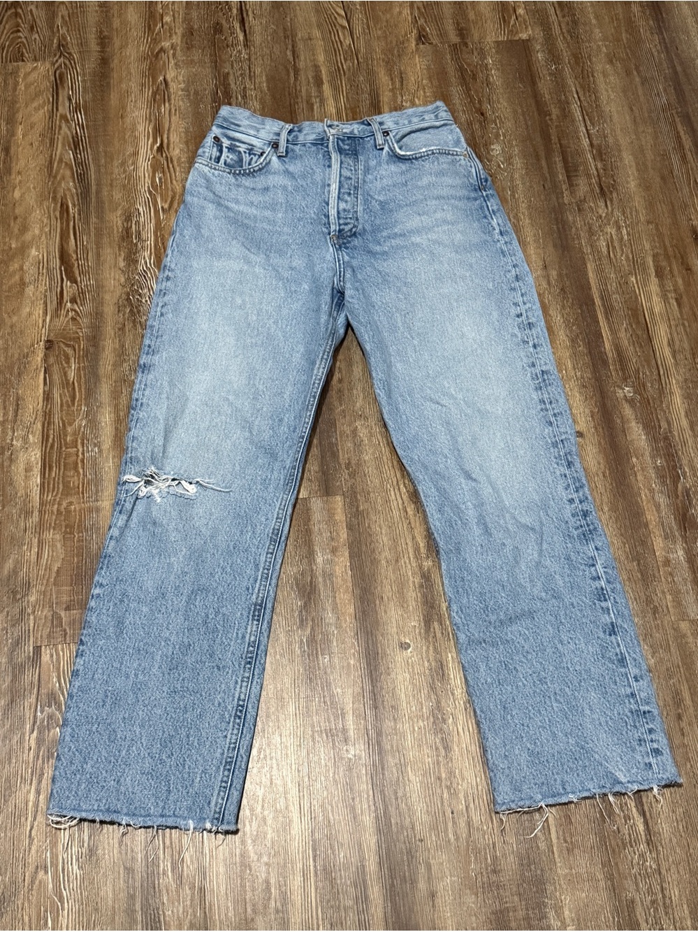 Agolde 90s Pinch Waist Jeans Women's 27 Button Fly High Rise Straight Leg Denim